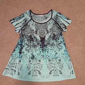 Patterned short sleeve tunic